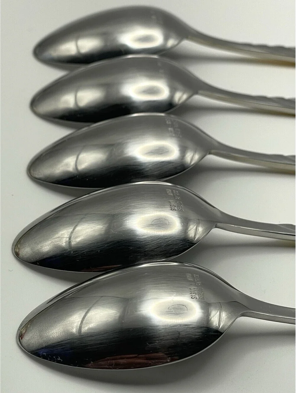 (5) Sasaki WINGS Gold Accent Gerald Patrick Stainless Teaspoon Lot ~ 6.5”